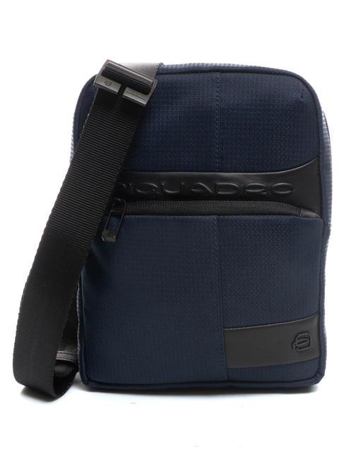 PIQUADRO WOLLEM Borsello porta ipad mini tessuto e pelle blu - Tracolle Uomo