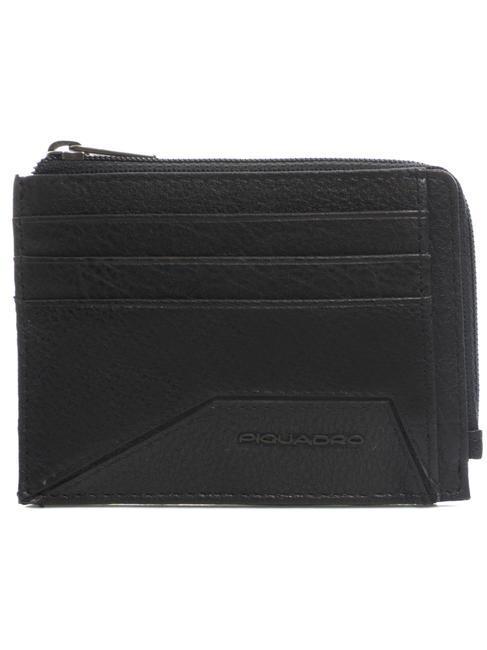 PIQUADRO W118 Portacarte RFID con zip Nero - Portafogli Uomo