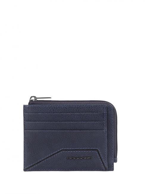 PIQUADRO W118 Portacarte RFID con zip blu - Portafogli Uomo