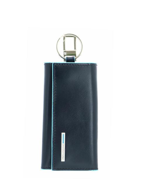 PIQUADRO BLUE SQUARE Astuccio portachiavi in pelle  blu - Portachiavi