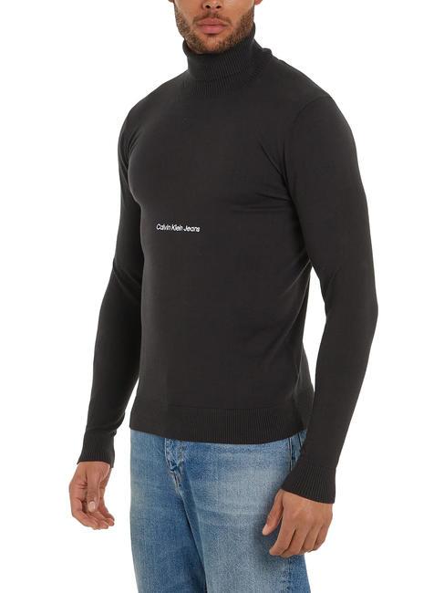 CALVIN KLEIN CKJ INSTITUTIONAL ROLL Maglione dolcevita Ck Black - Maglie Uomo