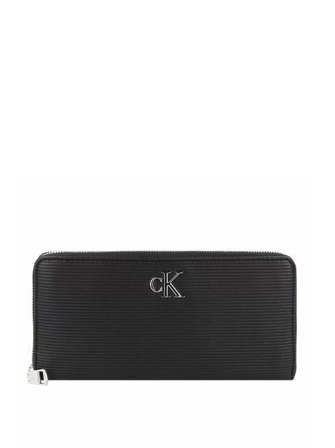 CALVIN KLEIN CK JEANS Minimal Monogram  Portafoglio Zip Around black - Portafogli Donna