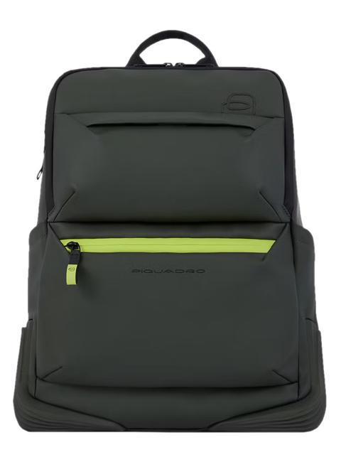 PIQUADRO CORNER Zaino in tessuto gommato, porta pc 14" VERDE - Zaini da lavoro porta PC