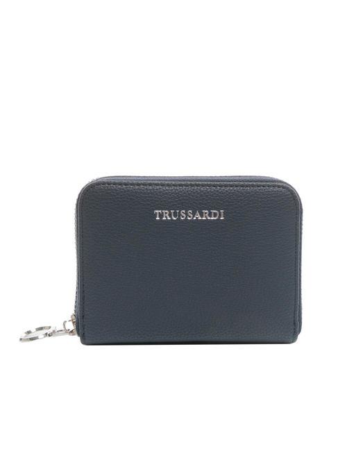 TRUSSARDI NEW IRIS Portafoglio piccolo zip around blue - Portafogli Donna