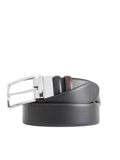 PIQUADRO MODUS Cintura reversibile in pelle nero marrone - Cinture