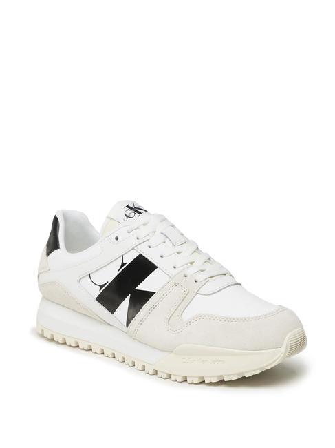 CALVIN KLEIN CK JEANS Toothy Run Sneakers in pelle bright white/creamy white/black - Scarpe Uomo