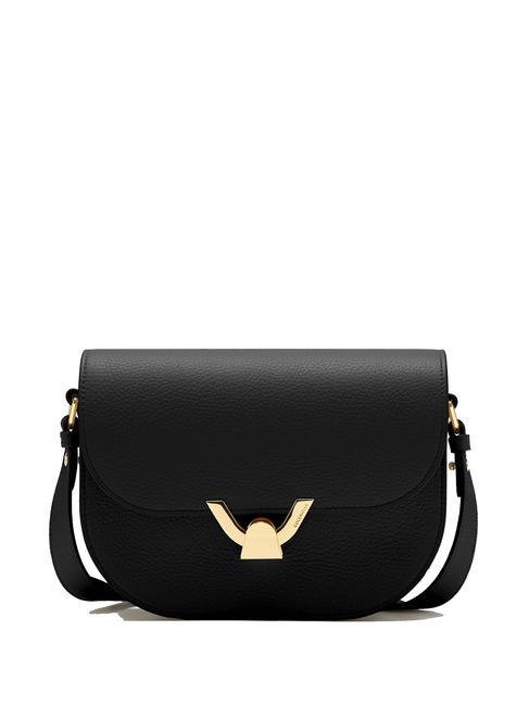 COCCINELLE DEW Borsa a tracolla in pelle martellata Nero - Borse Donna