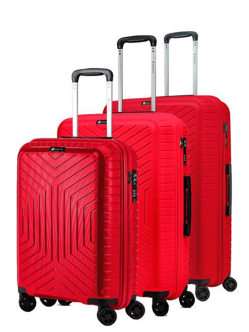R RONCATO HEXA Set 3 trolley:cabin+medio+grande rosso - Set Trolley