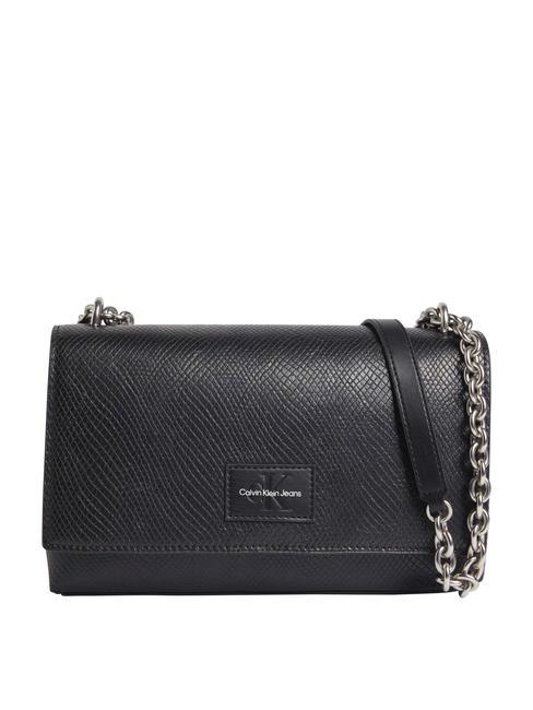 CALVIN KLEIN SCULPTED Borsa a tracolla con flap pvh black - Borse Donna