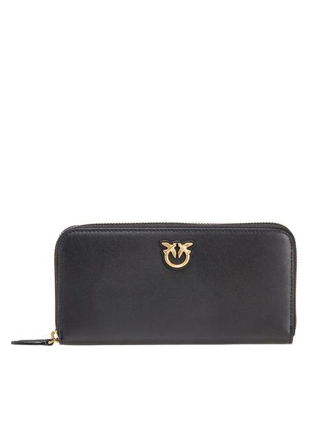 PINKO RYDER Portafoglio grande in pelle nero-antique gold - Portafogli Donna