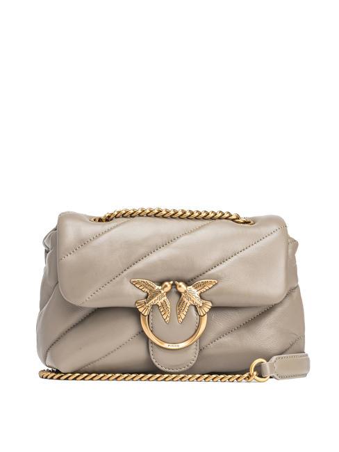 PINKO CLASSIC LOVE PUFF Borsa in pelle nappa noce-antique gold - Borse Donna
