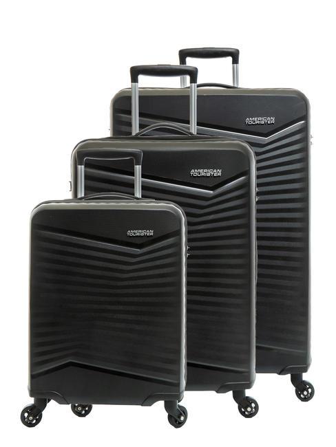 AMERICAN TOURISTER JETDRIVER 2.0 Set 3 trolley: cabin, medio, grande NERO - Set Trolley