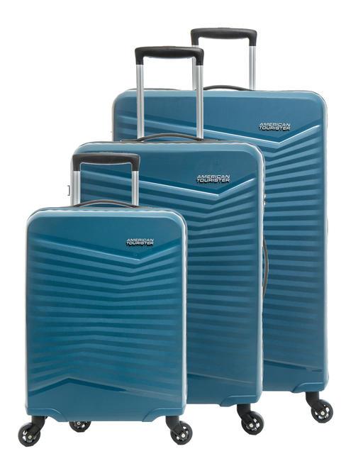 AMERICAN TOURISTER JETDRIVER 2.0 Set 3 trolley: cabin, medio, grande teal blue - Set Trolley