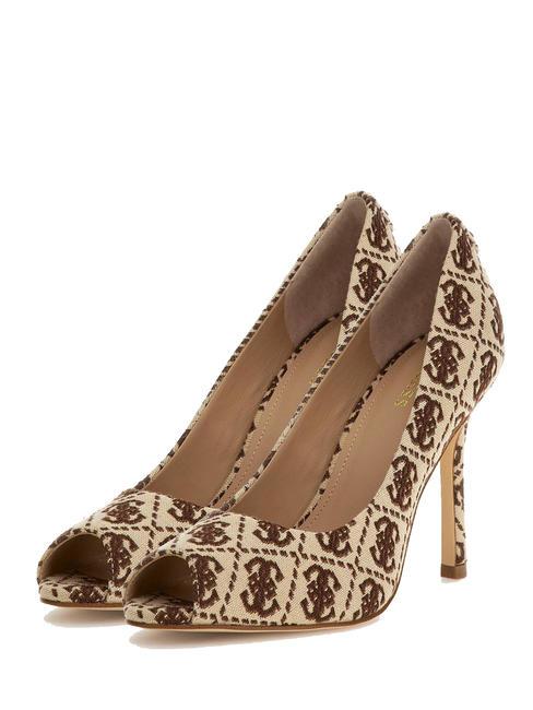 GUESS BLANCHI3 Décolleté jacquard open toe beige tmoro - Scarpe Donna
