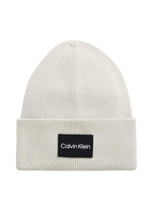 CALVIN KLEIN FINE COTTON RIB Berretto in cotone dark ecru - Cappelli