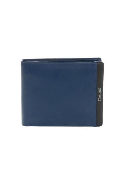 SPALDING STRIPE Portafoglio in pelle 8cc navy/brown - Portafogli Uomo