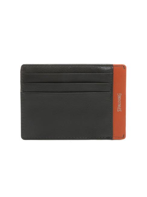 SPALDING STRIPE Porta carte di credito in pelle brown/orange - Portafogli Uomo