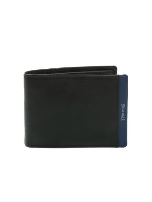 SPALDING STRIPE Portafoglio in pelle portamonete black/navy - Portafogli Uomo