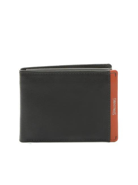 SPALDING STRIPE Portafoglio in pelle con flap brown/orange - Portafogli Uomo
