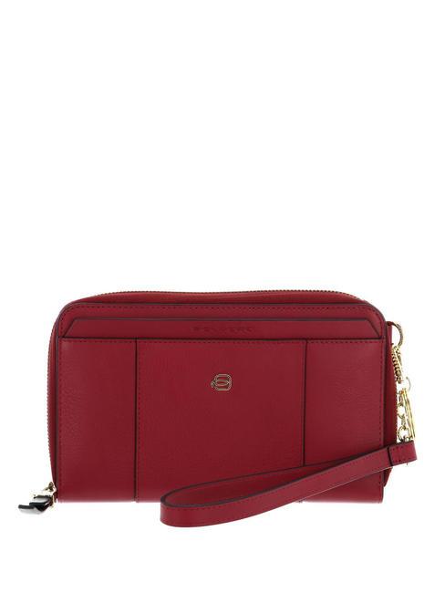 PIQUADRO CIRCLE  Portafoglio Zip Around in pelle rosso6 - Portafogli Donna