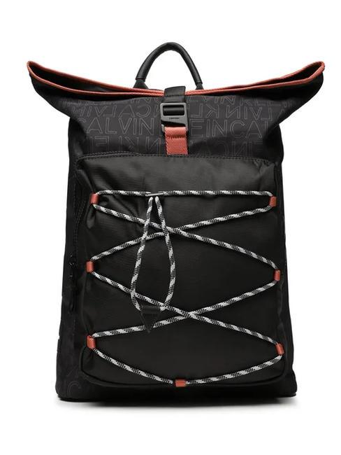 CALVIN KLEIN CK MUST T HIKE MONO Zaino roll top con porta pc 13" seasonal mono black - Zaini da lavoro porta PC
