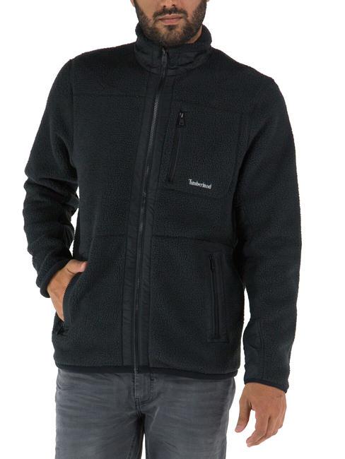 TIMBERLAND MIX MEDIA Felpa full zip in pile NERO - Felpe Uomo