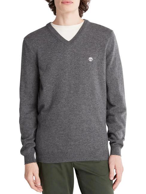 TIMBERLAND MERINO Maglione scolla a V in misto lana dark/grey/heather - Maglie Uomo