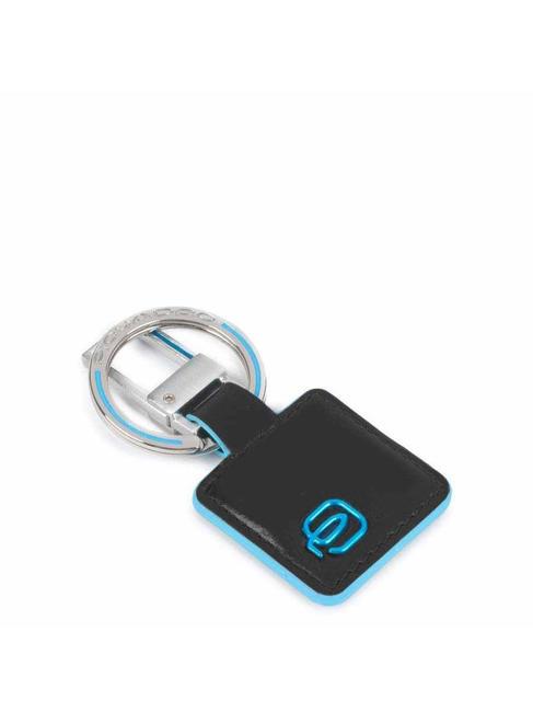 PIQUADRO BLUE SQUARE Portachiavi in pelle con moschettone Nero - Portachiavi