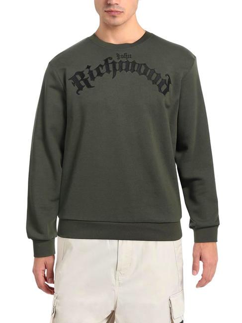 JOHN RICHMOND IRAZABAL Felpa girocollo green mil. - Felpe Uomo
