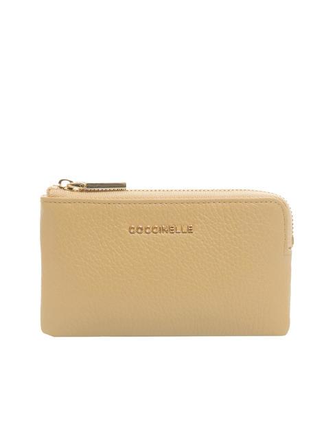 COCCINELLE METALLIC SOFT Portamonete a bustina fresh beige - Portafogli Donna