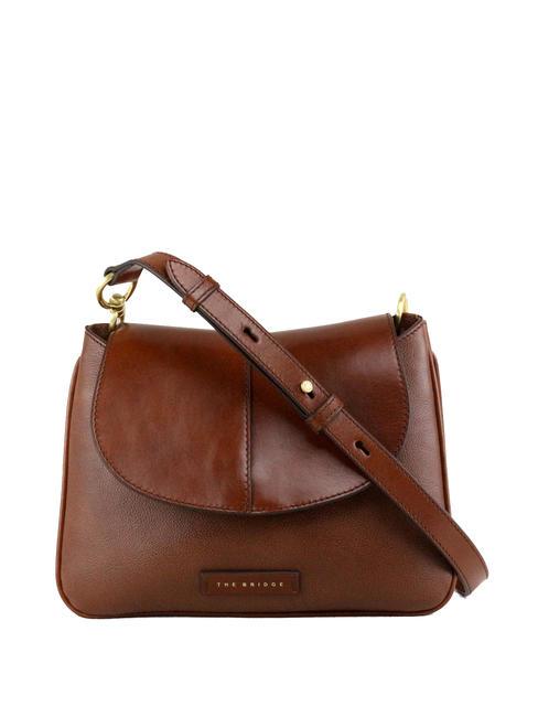 THE BRIDGE ELISABETTA Borsa con flap a spalla in pelle MARRONE - Borse Donna