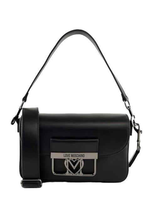 LOVE MOSCHINO PLAQUE METALLIC Borsa piccola a spalla Nero - Borse Donna