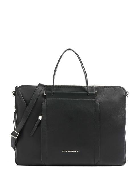 PIQUADRO CIRCLE Borsa cartella porta pc 14" in pelle Nero - Cartelle Lavoro