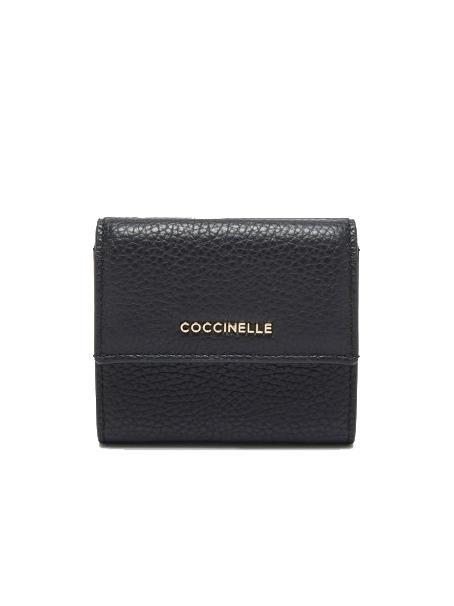COCCINELLE METALLIC SOFT Portafoglio in pelle martellata Nero - Accessori Viaggio