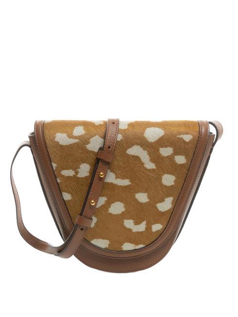 COCCINELLE JOSEPHINE PONY Borsa in pelle inserto stile cavallino mul.brule/brule - Borse Donna
