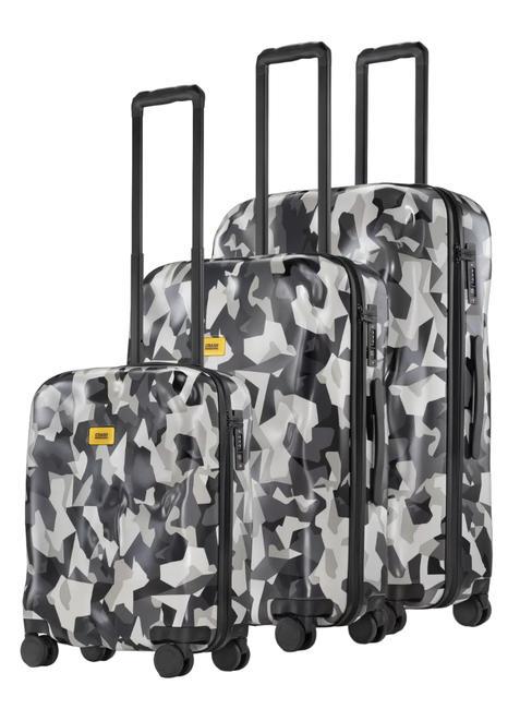 CRASH BAGGAGE ICON PATTERN Set 3 trolley: cabin, medio, grande camo grey - Set Trolley