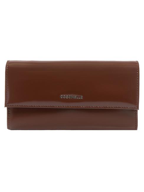 COCCINELLE METALLIC SHINY Pochette portafoglio in pelle carruba - Borse Donna