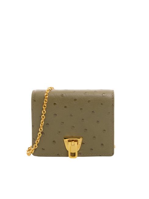 COCCINELLE BEAT OSTRICH Micro bag in pelle st struzzo loden - Borse Donna