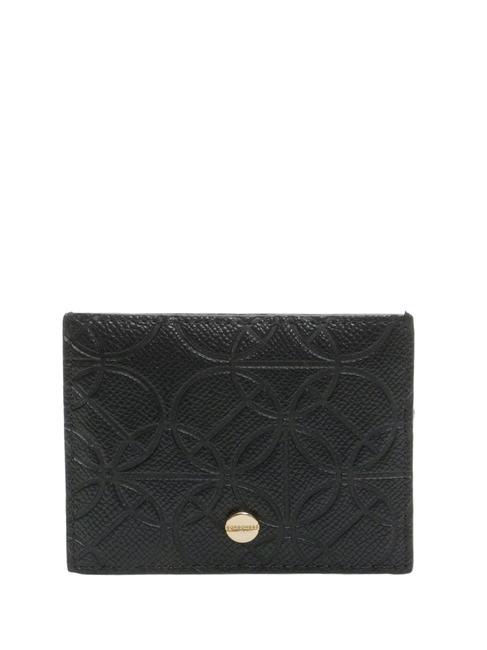 BORBONESE RIVETTO EMBOSSED Portacard piatto Nero - Portafogli Donna