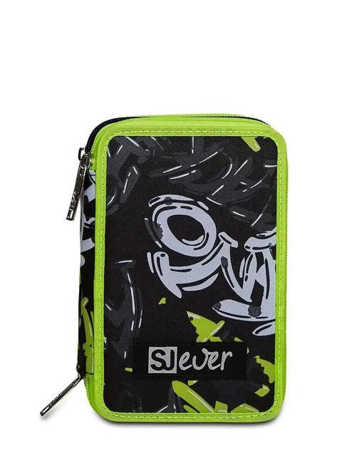 SJGANG EVER URBY BOY Astuccio 3 zip con kit scuola Nero - Astucci e Accessori