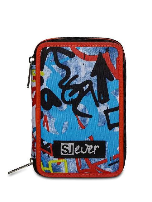 SJGANG EVER DRIFT BOY Astuccio 3 zip con kit scuola red orange - Astucci e Accessori