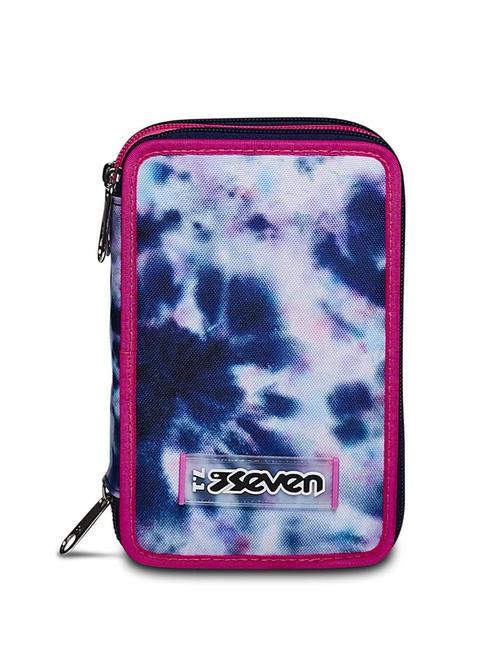 SEVEN CLOUDY SHAPES Astuccio 3 zip con kit scuola bluedeep - Astucci e Accessori