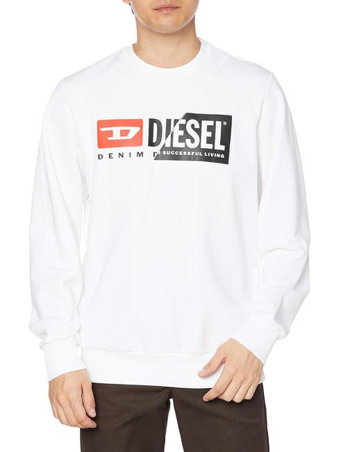 DIESEL S-GIRK Felpa girocollo in cotone white - Felpe Uomo