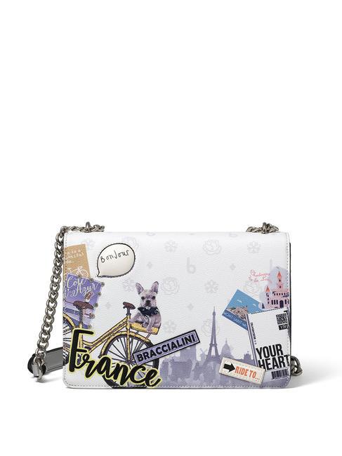 BRACCIALINI CARTOLINE Borsa con flap tracolla catena multi - Borse Donna