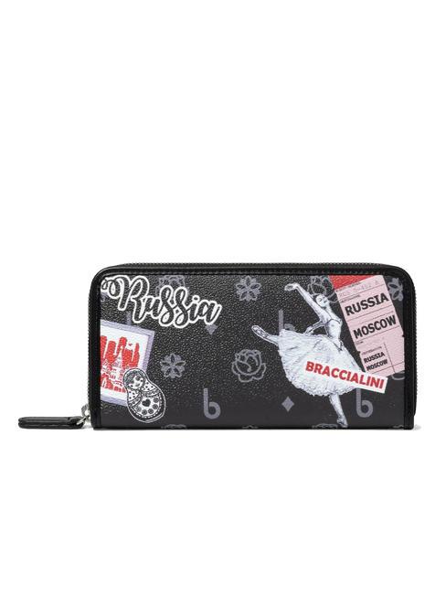 BRACCIALINI CARTOLINE Portafoglio grande zip around multi - Portafogli Donna