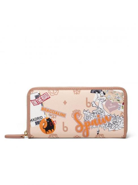 BRACCIALINI CARTOLINE Portafoglio grande zip around multi - Portafogli Donna