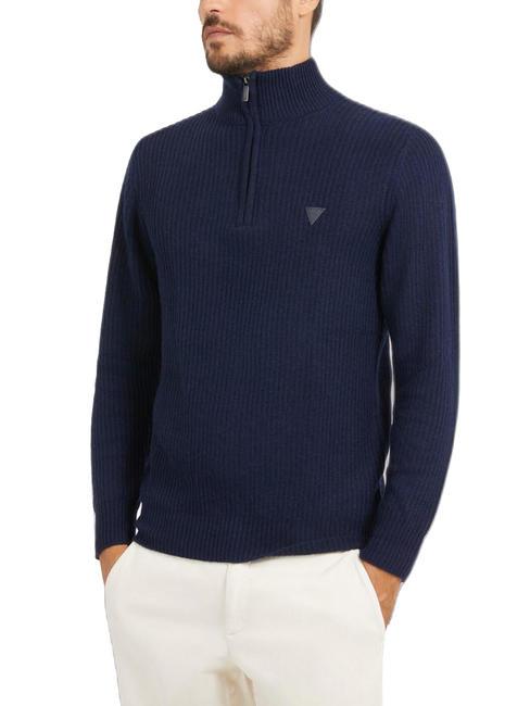 GUESS ARIC Maglione collo alto misto lana smartblue - Maglie Uomo