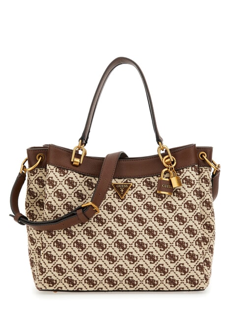 GUESS SHEMARA Borsa jacquard con tracolla brown - Borse Donna