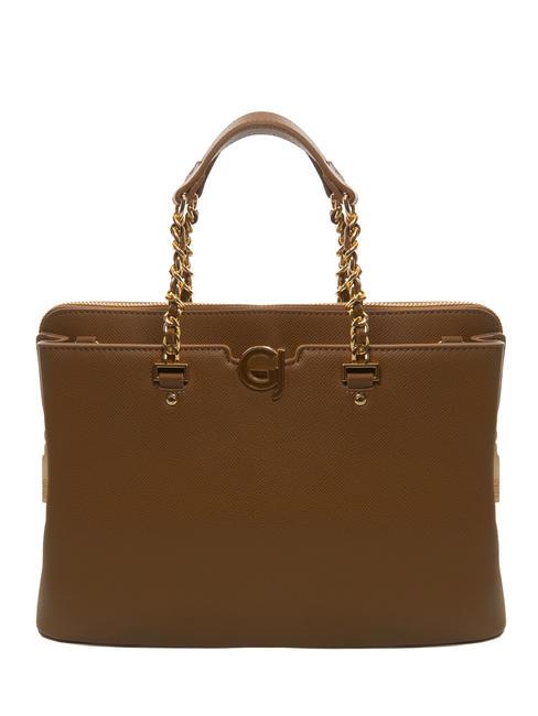 GAUDÌ ZAFFIRA Borsa cartelletta manici catena camel - Borse Donna