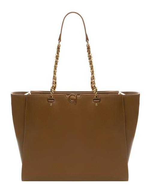 GAUDÌ ZAFFIRA Borsa shopping manici catena camel - Borse Donna